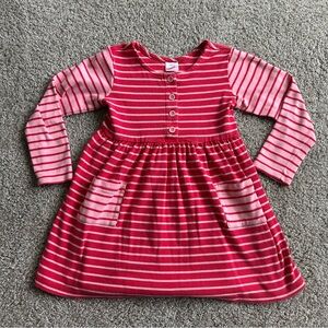 Hanna Andersson Pink Striped Kids Dress size 110